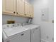 Laundry area features a washer, dryer, upper cabinets and an electrical panel at 446 Harold Ne Ave, Atlanta, GA 30307