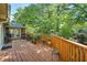 Enjoy outdoor living on this expansive deck with views of the lush backyard at 1851 Mount Vernon Rd, Dunwoody, GA 30338