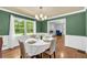 Dining room with a table set for four in front of a large window offering a view of the outdoor space at 1851 Mount Vernon Rd, Dunwoody, GA 30338