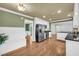 Open concept kitchen features stainless appliances, and easy access to the dining area at 1851 Mount Vernon Rd, Dunwoody, GA 30338