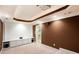 Finished basement featuring carpeting, recessed lighting, built-in cabinets, and projector at 5011 Weathervane Dr, Alpharetta, GA 30022