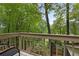 Outdoor deck with views of the surrounding lush greenery and mature trees at 9295 Martin Rd, Roswell, GA 30076
