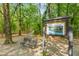 Roswell Riverwalk sign and park bench along a scenic walking path through a lush, green forest at 9295 Martin Rd, Roswell, GA 30076