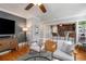 Comfortable living space featuring hardwood floors and an open floor plan at 1763 Delaware Ne Ave, Atlanta, GA 30307