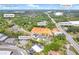 Aerial shot in Buford, GA, showcasing the lot, neighboring residences, and Lake Lanier in the distance at 409 Thunder Rd, Buford, GA 30518