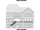 Rear elevation rendering featuring multiple windows and doors at 409 Thunder Rd, Buford, GA 30518
