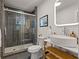 Modern bathroom with a glass-enclosed shower and stylish vanity at 3143 Church St, East Point, GA 30344