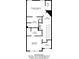 Third floor floor plan with primary bedroom, bedroom, three baths, laundry, and staircase at 1608 Falcon Crest Way # 58, Decatur, GA 30032