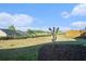 Backyard with lawn, mulch bed, and partial view of the surrounding neighborhood at 2206 Palomino Ln, Conyers, GA 30012