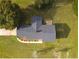 Aerial view of home showing roof and layout surrounded by lush green lawns and trees at 1548 Highway 81 W, Mcdonough, GA 30253
