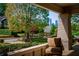 Cozy front porch view showcasing distant cityscape, perfect for relaxing outdoors at 1012 Bellevue Ne Dr, Atlanta, GA 30306