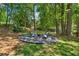 Backyard fire pit area with seating, ideal for cozy evenings at 3585 Legacy Trce, Alpharetta, GA 30022