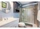 Full bathroom featuring shower with glass door and vanity with sink at 2022 Ramblewood Ne Ct, Marietta, GA 30062