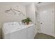 Laundry room with washer, dryer, and decorative wall hangers at 1970 Glen Eves Dr, Roswell, GA 30076