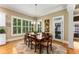 Bright dining area with many windows and hardwood floors at 1144 Bellewood Sq, Dunwoody, GA 30338