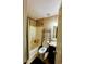 Bathroom with a shower/tub combo and a vanity with a granite countertop at 921 Hemingway Rd, Stone Mountain, GA 30088