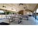 Covered picnic area with tables and ceiling fans for comfortable outdoor dining at 28 Summer Nw Pl, Cartersville, GA 30121