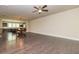 Bright living room featuring hardwood floors, an open layout, and views into the kitchen at 2808 White Oak Ln, Decatur, GA 30032