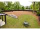 Large backyard with well manicured lawn and retaining wall at 2469 River Oak Dr, Decatur, GA 30033