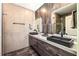 Modern bathroom with double sink vanity, stylish faucets, and gorgeous tile flooring at 2469 River Oak Dr, Decatur, GA 30033