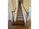 Elegant staircase featuring hardwood floors and white railing at 71 Tobinleigh Ct, Acworth, GA 30101
