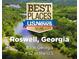 Roswell, Georgia named #3 in state and #52 in U.S. according to U.S. News & World Report, aerial background of lush trees and river at 930 Riverside Rd, Roswell, GA 30075