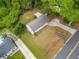 Aerial view showcasing a charming home with a large yard, driveway, and beautiful greenery at 244 Pauladean Se Cir, Marietta, GA 30067
