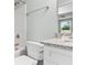 Bathroom with granite countertop vanity, toilet and shower with bronze fixtures at 3917 Dallas Acworth Nw Hwy, Acworth, GA 30101