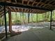 View of an outdoor space that features a covered patio and serene wooded backyard at 610 Brington Close, Alpharetta, GA 30022