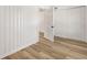Bedroom features wood-look floors, fresh paint and closet at 3556 Finch Sw Rd, Powder Springs, GA 30127