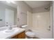 A bathroom featuring a shower-tub, sink and vanity at 3721 Longview Dr, Douglasville, GA 30135