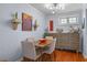 Formal dining room featuring modern decor, an accent table, and wooden floors at 1445 Monroe Ne Dr # E25, Atlanta, GA 30324