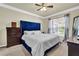 Comfortable main bedroom with a padded headboard and window providing natural light at 1850 Cotillion Dr # 3307, Atlanta, GA 30338