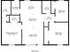 Detailed floor plan showcasing layout, dimensions of rooms, including bedrooms, bathrooms, kitchen, and living area at 210 Meadowbrook Dr, Mcdonough, GA 30253