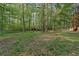 View of spacious backyard with mature trees at 160 Winter Park Ln, Powder Springs, GA 30127