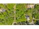 Aerial view of the property, showcasing the home's location surrounded by mature trees at 113 Fowler Dr, Bowdon, GA 30108