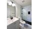 Clean bathroom with a shower, toilet, and sink at 3723 Verde Glen Ln, Cumming, GA 30040