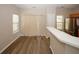 View of the kitchen with sliding door to the backyard at 4486 Thorngate Ln, Acworth, GA 30101