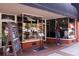 Unique storefront with Halloween decor in windows, chalkboard specials, and modern hanging lights at 238 Dorothy Ln, Lawrenceville, GA 30046