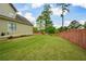 Expansive backyard featuring a lush green lawn, complemented by a privacy fence and mature trees at 773 Pebblebrook Rd, Mableton, GA 30126