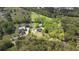 Aerial view of expansive property with a house, pool, and ample green space bordered by mature trees at 88 Cline Smith Ne Rd, Cartersville, GA 30121