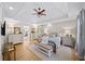 Spacious main bedroom with a tray ceiling, complemented by stylish furnishings and natural light at 88 Cline Smith Ne Rd, Cartersville, GA 30121