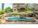 Backyard with pool, spa, built in bar and patio area at 925 Upper Hembree Rd, Roswell, GA 30076