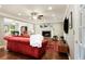 Bright and airy living room with fireplace, hardwood floors, and open floorplan at 744 Edgewater Nw Ln, Kennesaw, GA 30144