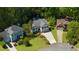 Aerial view of home showcasing its well-kept lawn, inviting entrance, and cul-de-sac location at 815 Connell Ln, Lawrenceville, GA 30044