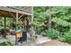 Charming patio with lush greenery and comfortable seating, perfect for relaxation at 117 Manous Dr, Canton, GA 30115