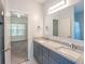Bathroom featuring double vanity, granite countertops, and tile flooring at 3235 Crestview Dr, Cumming, GA 30041