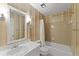 Bathroom featuring vintage wallpaper, single sink vanity, and shower-tub combo at 4044 Ashentree Dr, Brookhaven, GA 30341