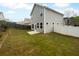 Spacious backyard with a mix of fencing styles and ample room for outdoor activities and gardening at 148 Hill Side Way, Hiram, GA 30141