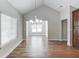 Dining area with hardwood floors, bright, natural light, and a chandelier at 4321 Lanier Ridge Walk # 1704, Cumming, GA 30041